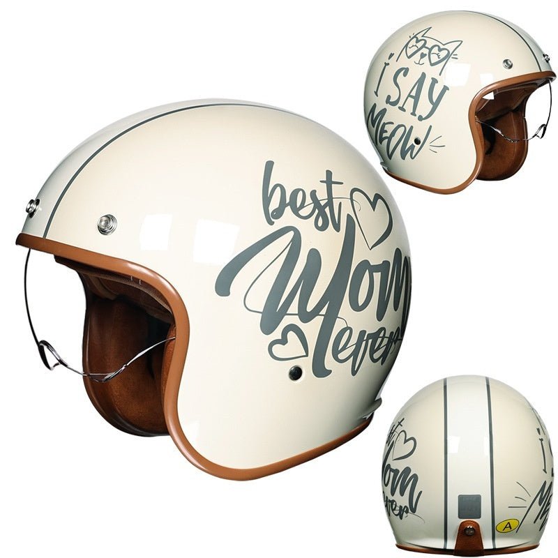 Retro Half Helmet 34 Helmet Motorcycle Helmet - IVOIRART.COM