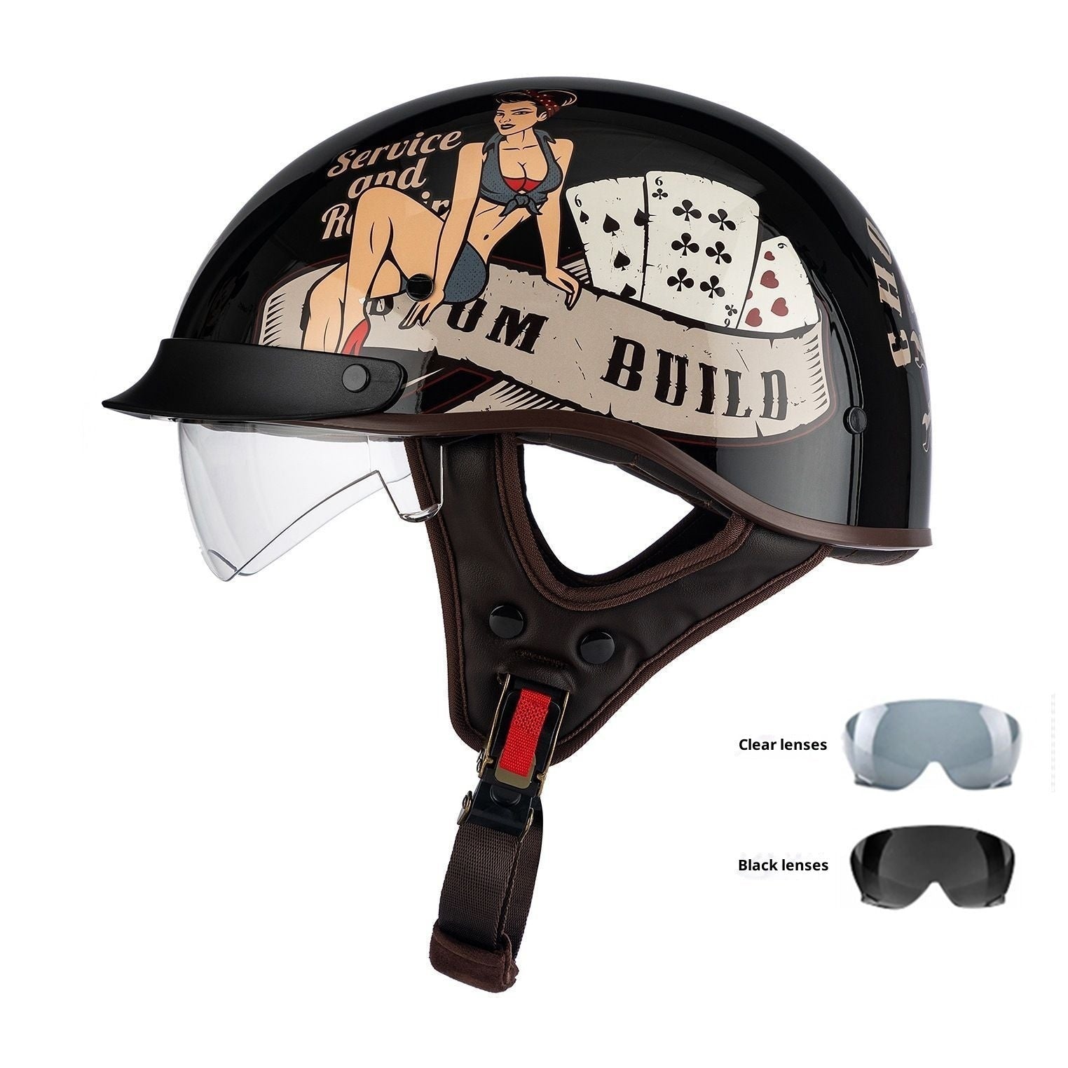 Retro Helmet Electric Motorcycle Helmet - IVOIRART.COM