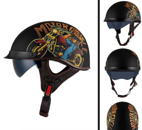 Retro Helmet Electric Motorcycle Helmet - IVOIRART.COM