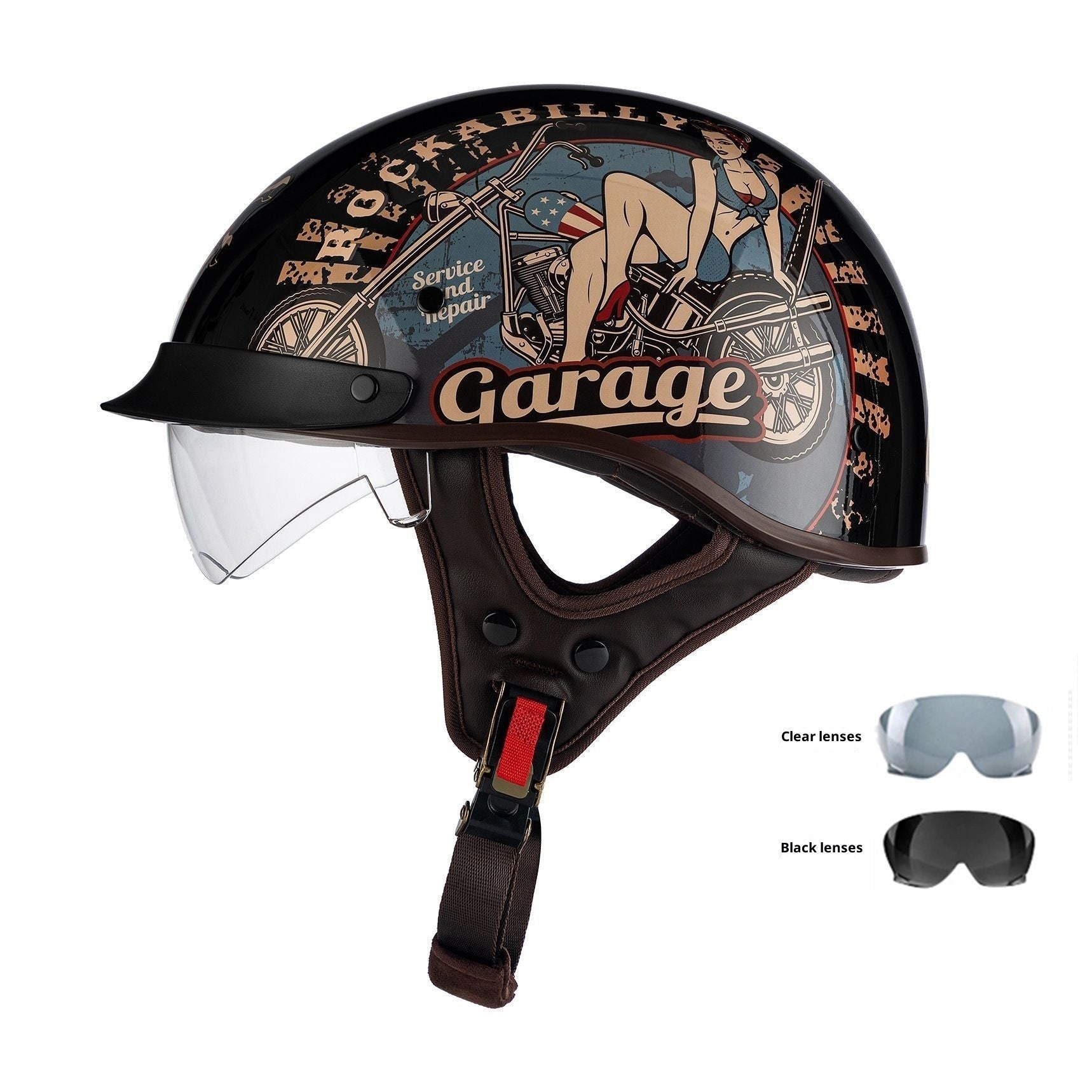Retro Helmet Electric Motorcycle Helmet - IVOIRART.COM