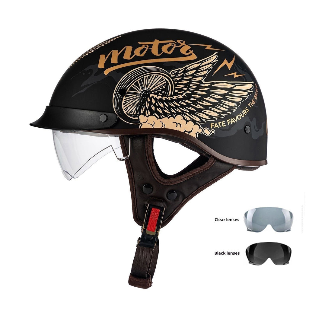 Retro Helmet Electric Motorcycle Helmet - IVOIRART.COM