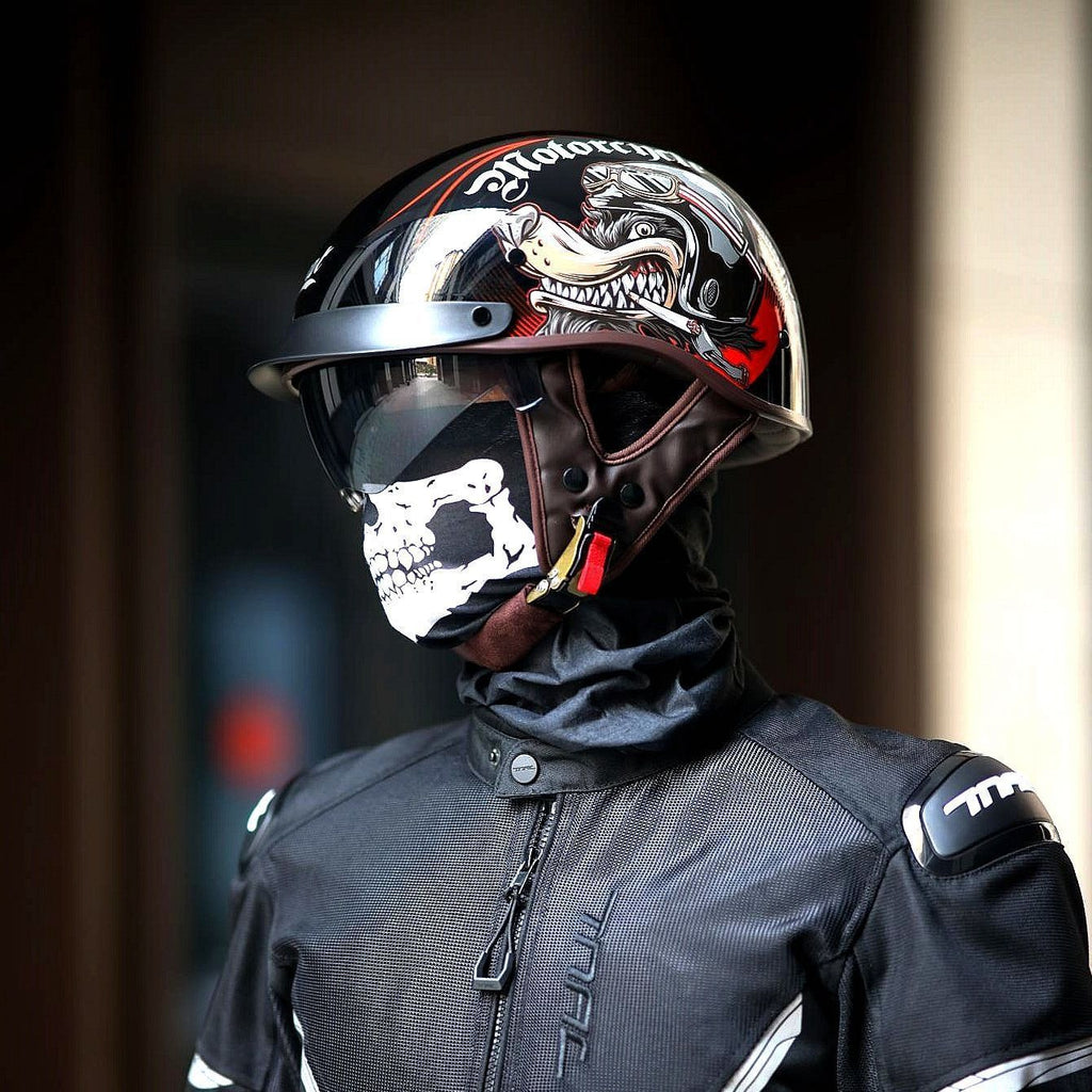 Retro Helmet Electric Motorcycle Helmet - IVOIRART.COM