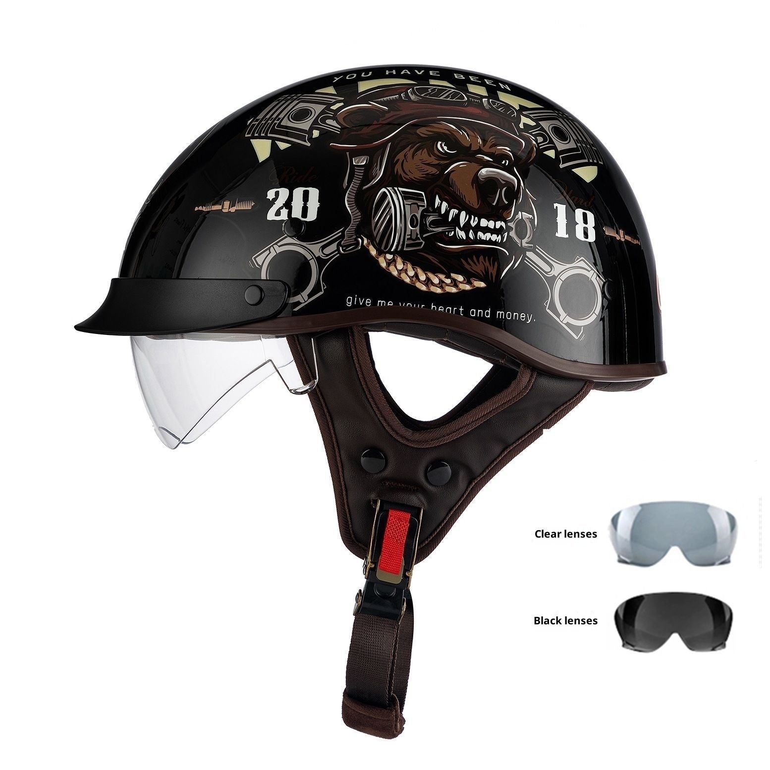 Retro Helmet Electric Motorcycle Helmet - IVOIRART.COM