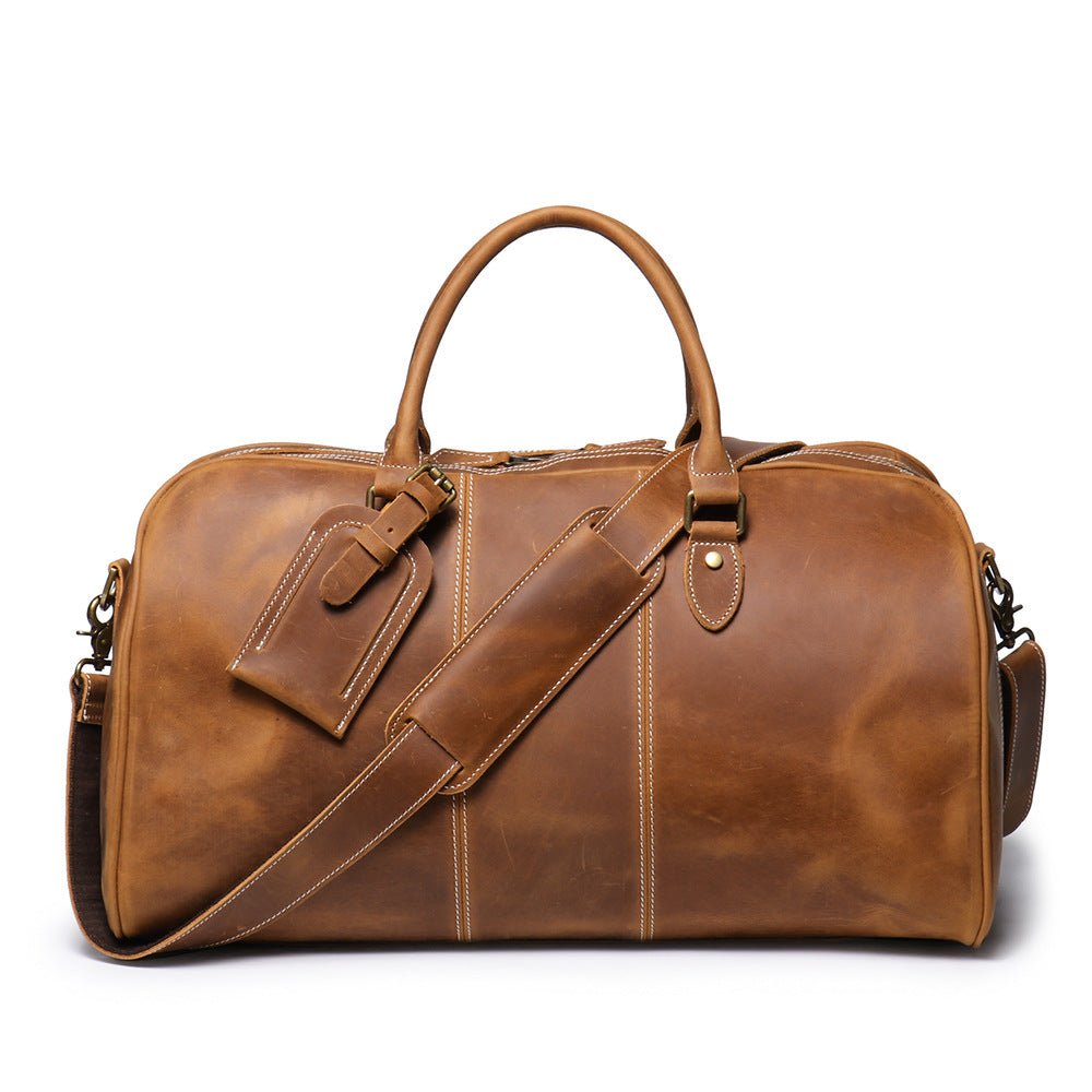 Retro New Men's Genuine Leather Portable Travel Bag - IVOIRART.COM