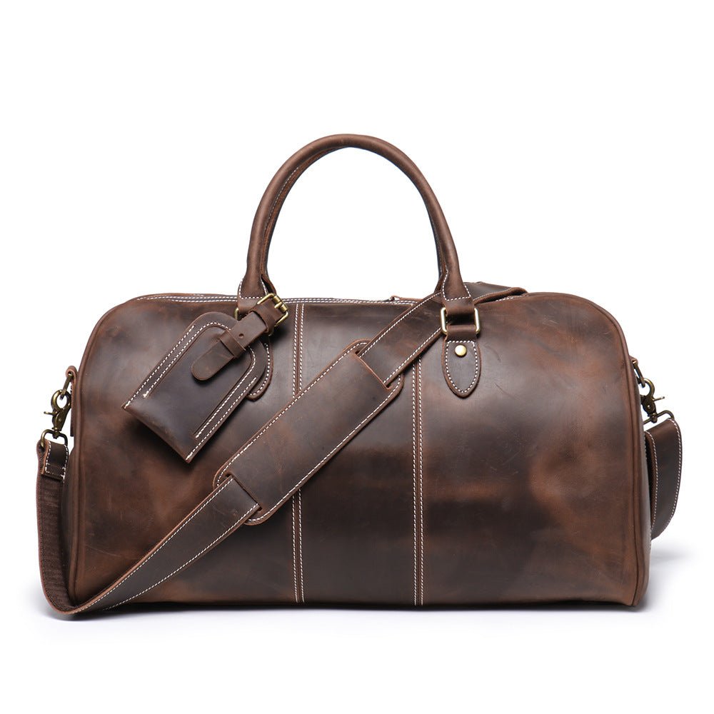 Retro New Men's Genuine Leather Portable Travel Bag - IVOIRART.COM