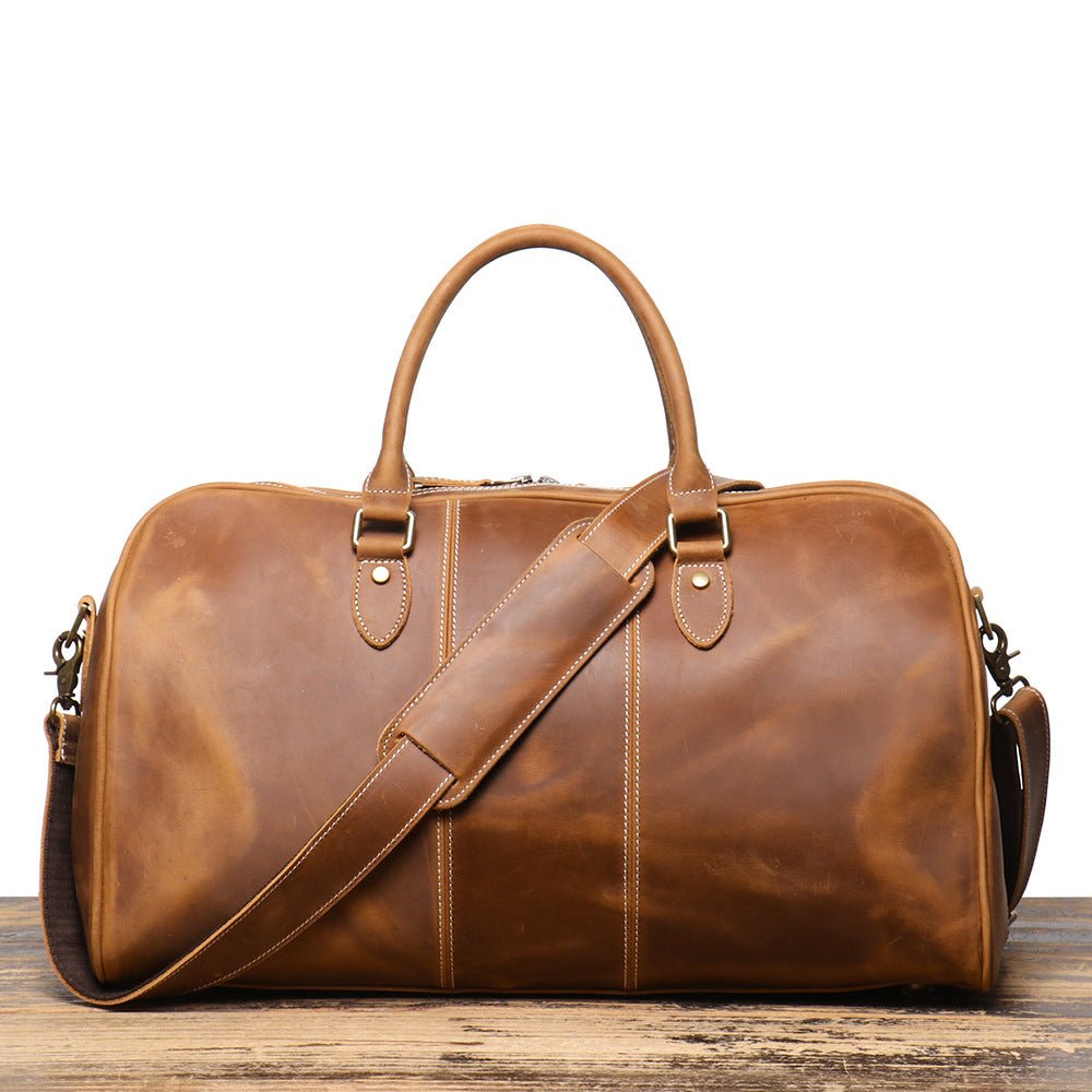 Retro New Men's Genuine Leather Portable Travel Bag - IVOIRART.COM