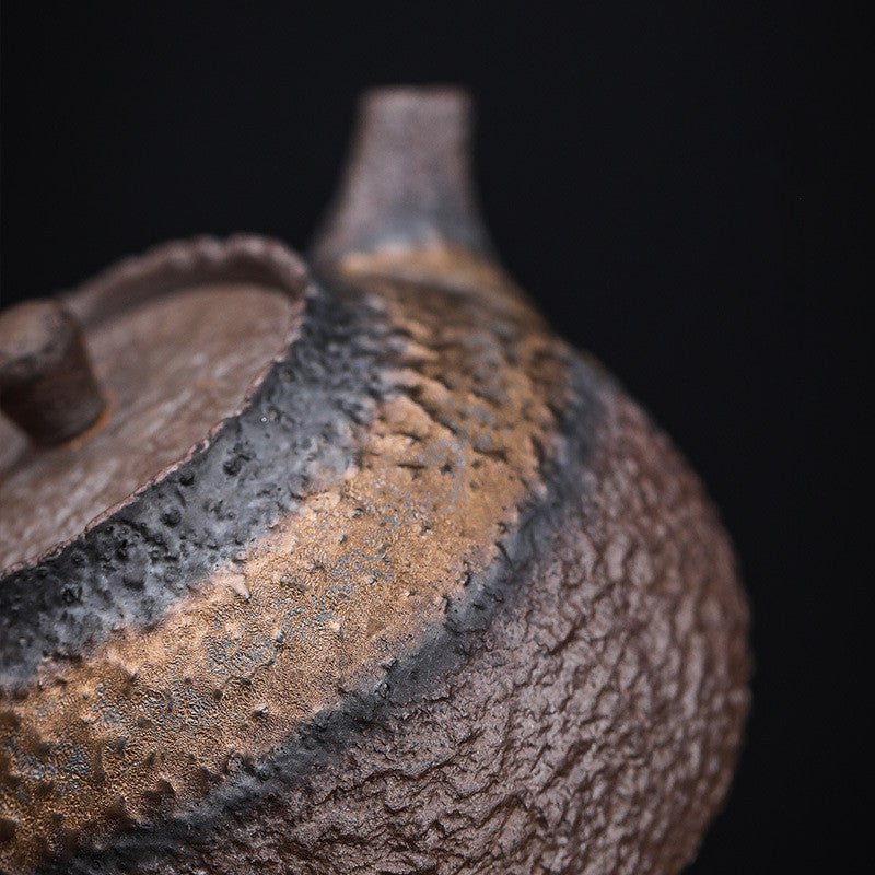 Retro Stoneware Teapot Stone Handmade Ceramic Kettle Chinese Tea Ceremony Supplies - IVOIRART.COM