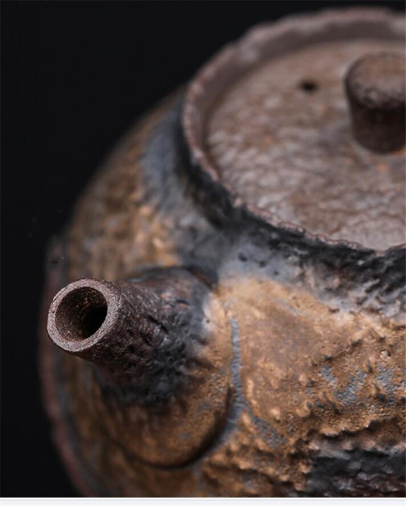 Retro Stoneware Teapot Stone Handmade Ceramic Kettle Chinese Tea Ceremony Supplies - IVOIRART.COM