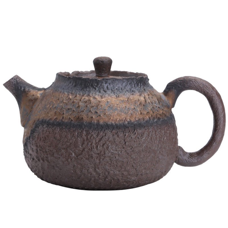 Retro Stoneware Teapot Stone Handmade Ceramic Kettle Chinese Tea Ceremony Supplies - IVOIRART.COM