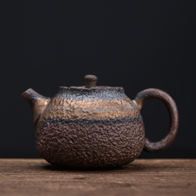 Retro Stoneware Teapot Stone Handmade Ceramic Kettle Chinese Tea Ceremony Supplies - IVOIRART.COM