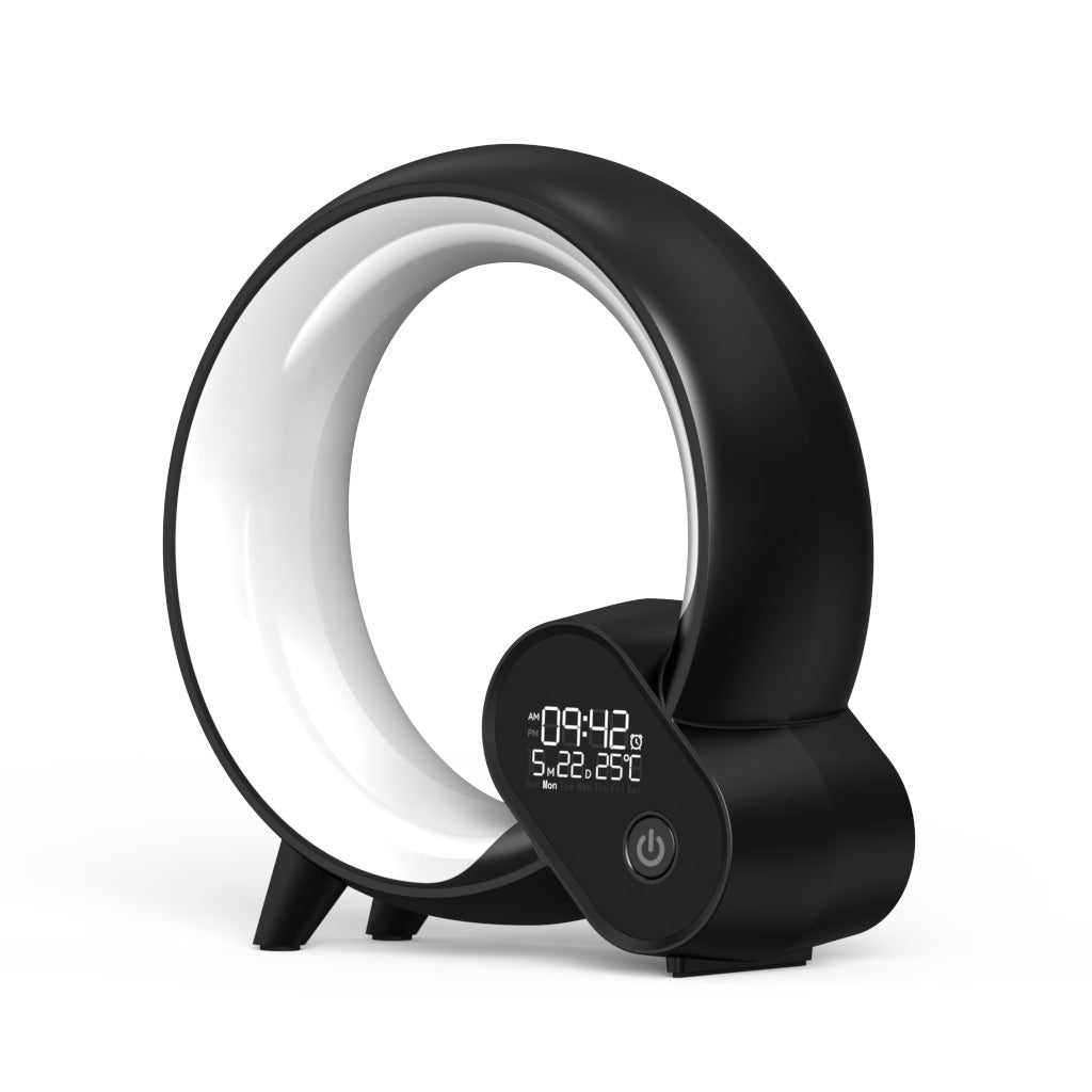 Réveil Analogique Créatif Q avec Affichage Digital, Lumière d'Aube, Audio Bluetooth et Ambiance Colorée Intelligente - IVOIRART.COM