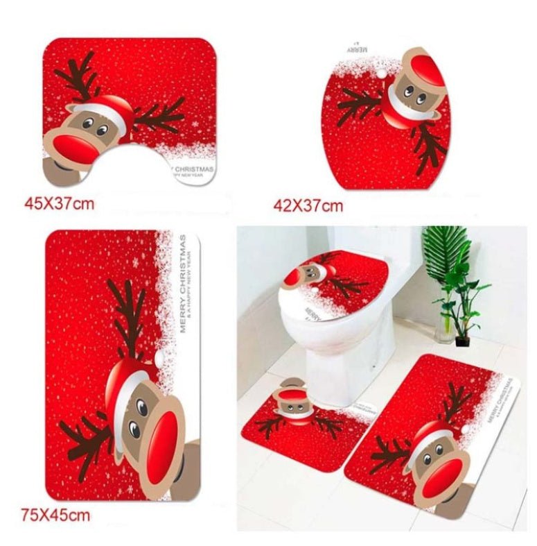 Rideau de Douche Noël Père Noël et Décorations de Toilette pour Salle de Bain - IVOIRART.COM