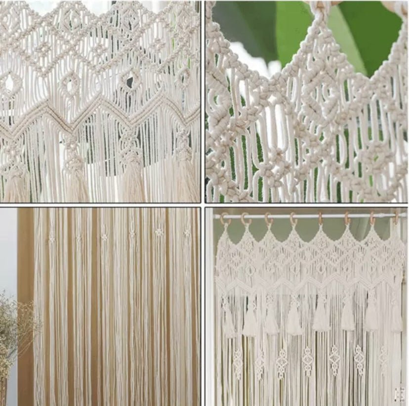 Rideau Tapisserie bohème tissé main, séparation, fond mariage, décoration - IVOIRART.COM