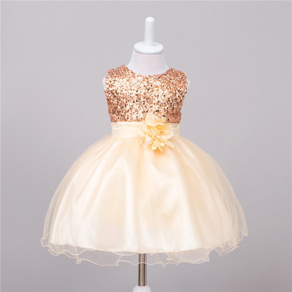 Robe à Paillettes pour Bébé, Demoiselle d'Honneur, Robe Princesse Mariage - IVOIRART.COM