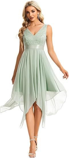 Robe de bal cocktail en chiffon et dentelle pour femme taille haute longue chic! - IVOIRART.COM