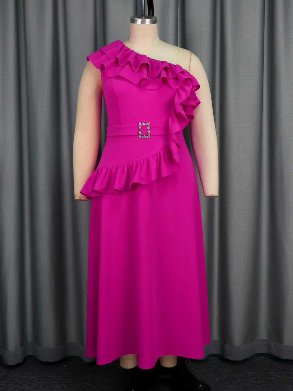 Robe de soirée femme asymétrique une épaule, longue, élégante et raffinée - IVOIRART.COM