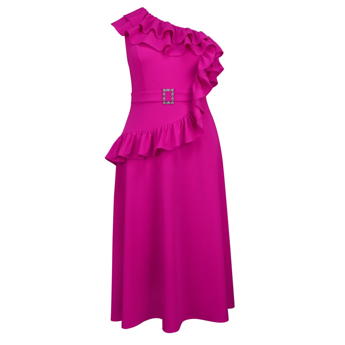 Robe de soirée femme asymétrique une épaule, longue, élégante et raffinée - IVOIRART.COM