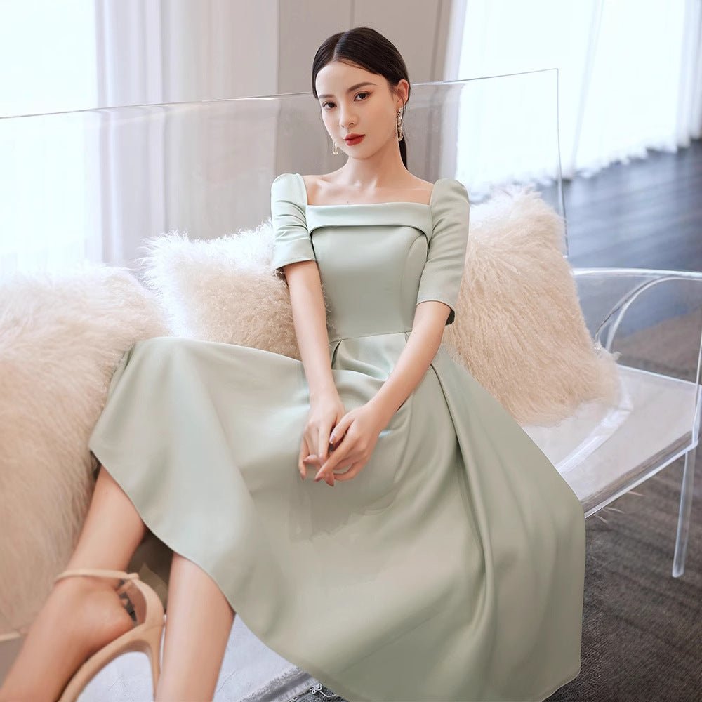 Robe de soirée pour femmes style français, élégante, idéale pour banquets - IVOIRART.COM