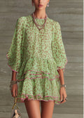 Robe de villégiature ample en chiffon imprimé motif léopard G568 tailles S-XL - IVOIRART.COM
