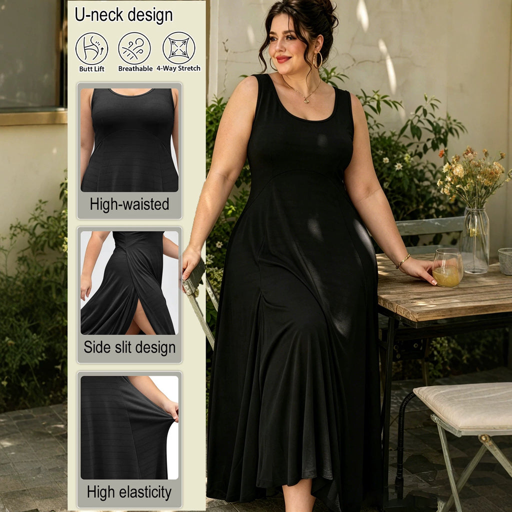 Robe décontractée grande taille coupe ample style japonais coréen noire 1XL-5XL.. - IVOIRART.COM