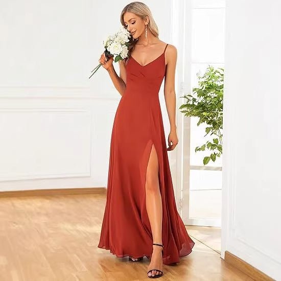 Robe demoiselle d'honneur en chiffon longue, élégante pour mariages et galas plus - IVOIRART.COM