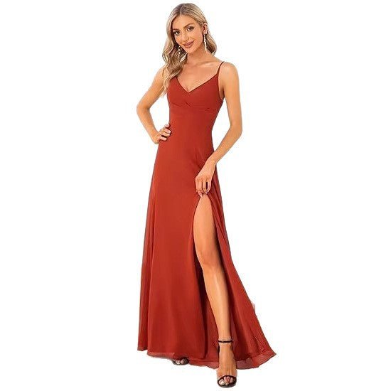 Robe demoiselle d'honneur en chiffon longue, élégante pour mariages et galas plus - IVOIRART.COM