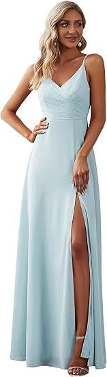 Robe demoiselle d'honneur en chiffon longue, élégante pour mariages et galas plus - IVOIRART.COM