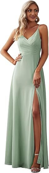 Robe demoiselle d'honneur en chiffon longue, élégante pour mariages et galas plus - IVOIRART.COM
