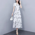 Robe Élégante en Mousseline à Imprimé Floral pour Femme - Styles et Couleurs Variés - IVOIRART.COM