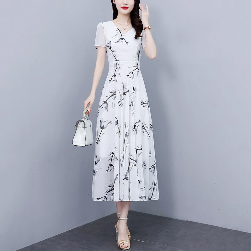 Robe Élégante en Mousseline à Imprimé Floral pour Femme - Styles et Couleurs Variés - IVOIRART.COM