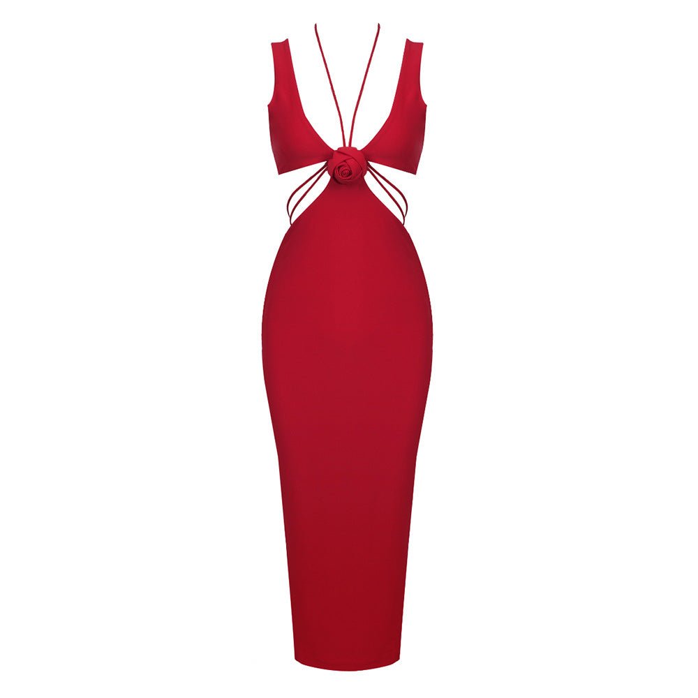 Robe élégante sans bretelles à manches courtes en voile style européen et américain - IVOIRART.COM