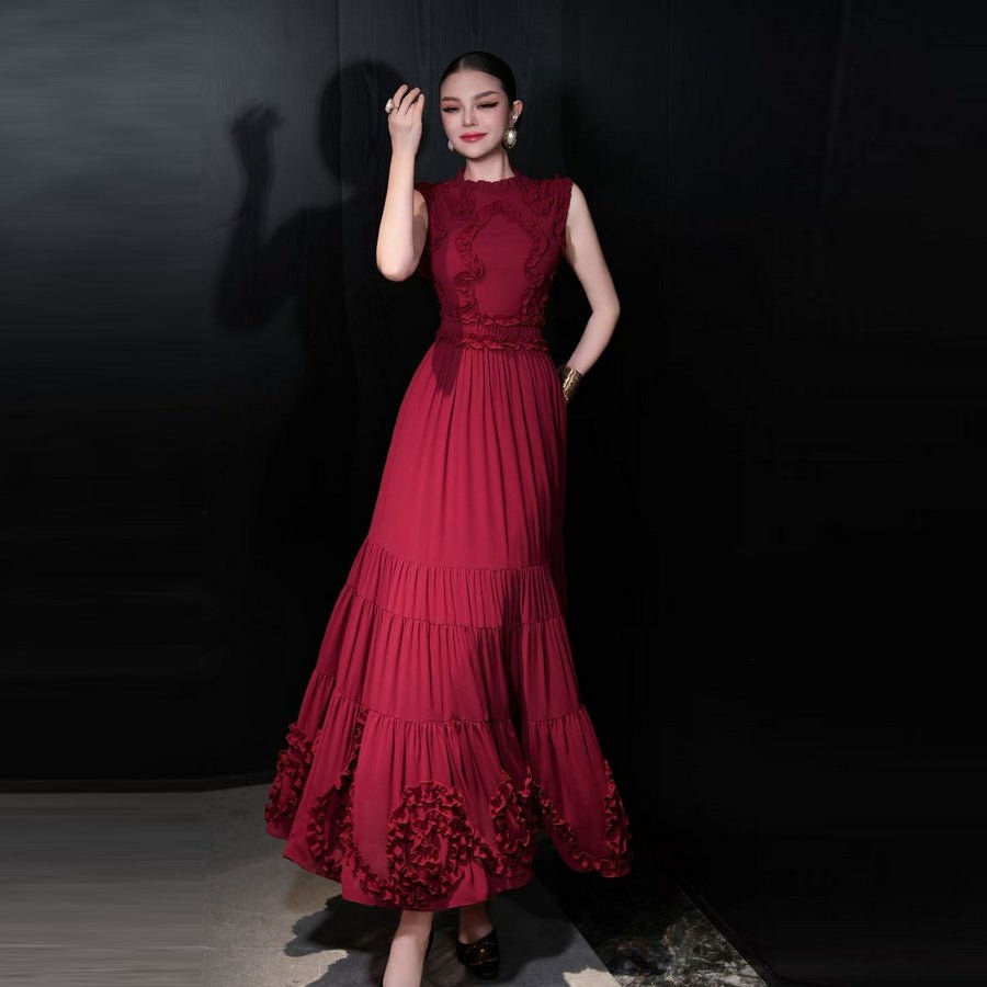 Robe élégante sans manches cintrée à la taille pour femmes - style soirée chicEU - IVOIRART.COM