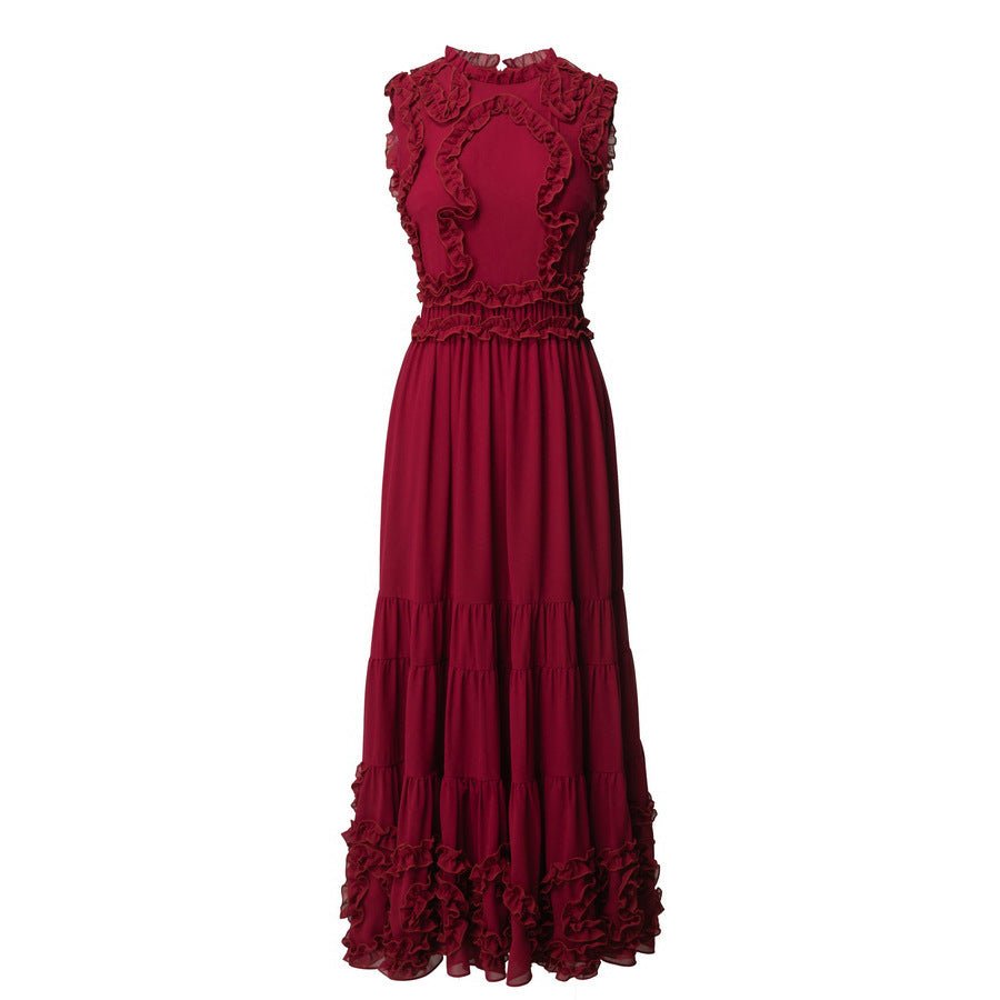 Robe élégante sans manches cintrée à la taille pour femmes - style soirée chicEU - IVOIRART.COM
