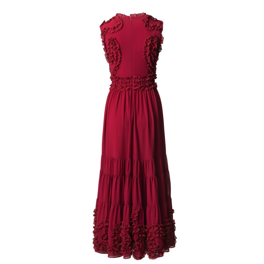 Robe élégante sans manches cintrée à la taille pour femmes - style soirée chicEU - IVOIRART.COM