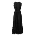 Robe élégante sans manches cintrée à la taille pour femmes - style soirée chicEU - IVOIRART.COM