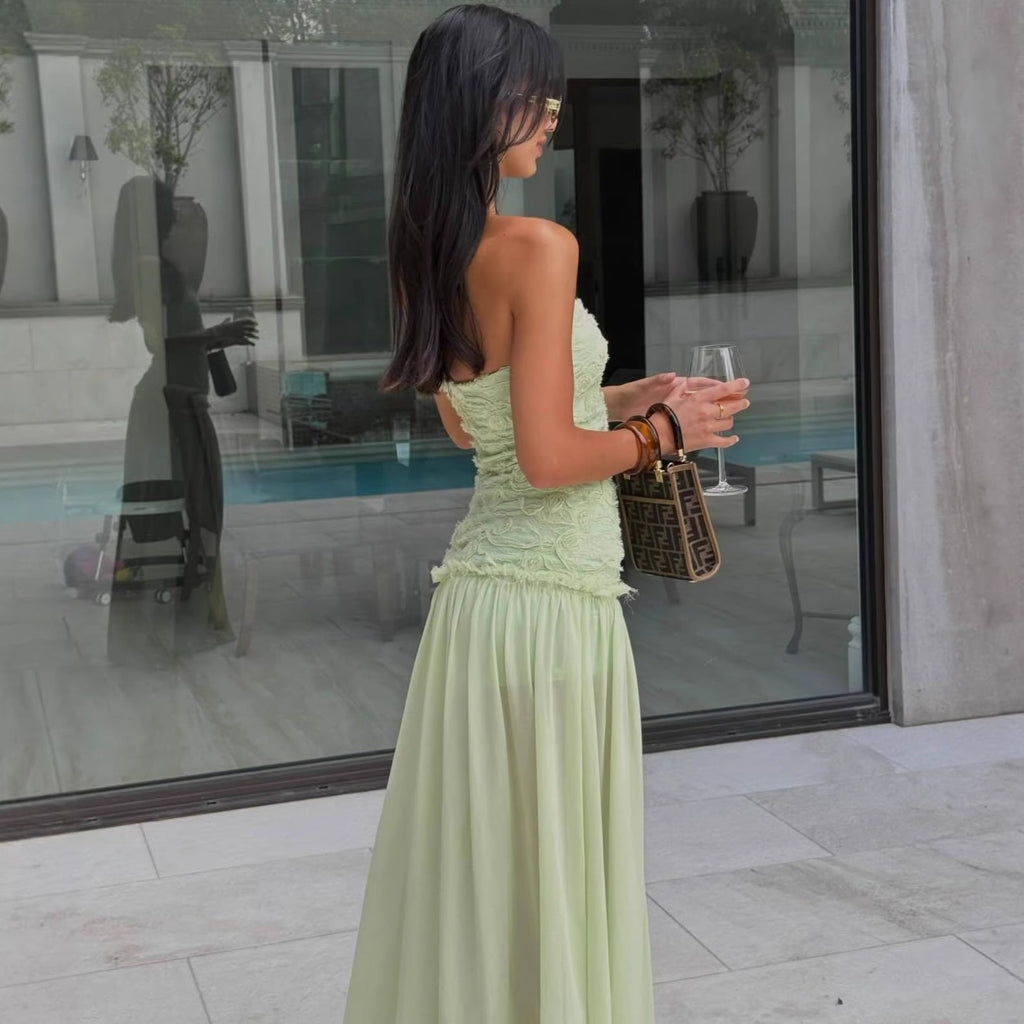 Robe Femme en Mousseline Florale Tridimensionnelle Élégante et Légère - IVOIRART.COM