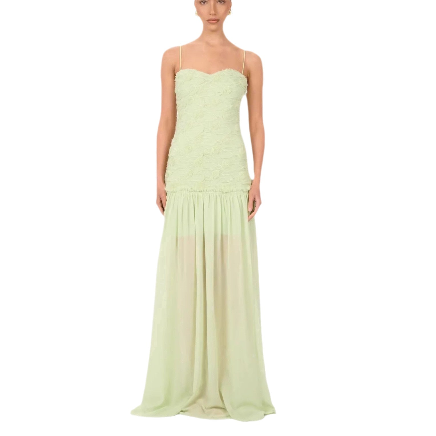 Robe Femme en Mousseline Florale Tridimensionnelle Élégante et Légère - IVOIRART.COM