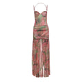 Robe femme sexy à bretelles, décolleté profond, motif floral rose, tailles S M L. - IVOIRART.COM