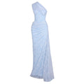 Robe fourreau bleue tendance pour femme, décolleté en V, taille haute, longue XL - IVOIRART.COM