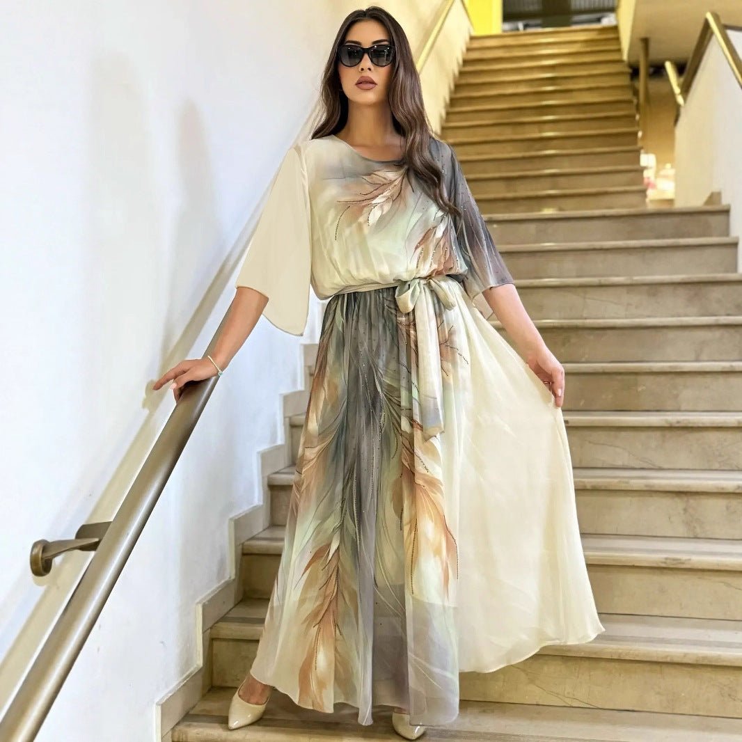 Robe imprimée européenne et américaine pour femmes - Style floral mode urbaine tendance - IVOIRART.COM