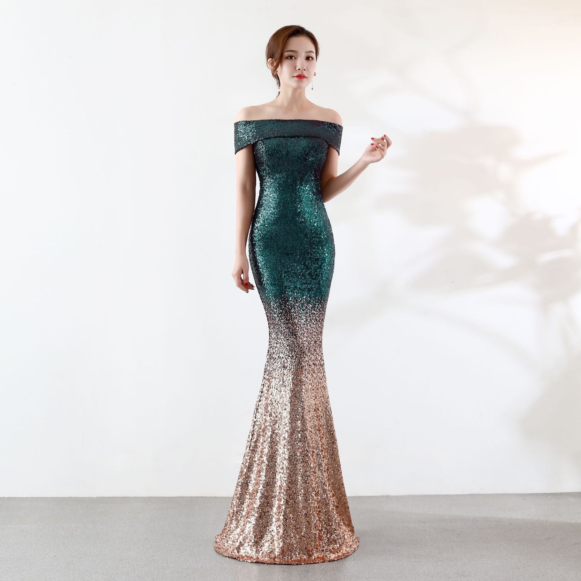 Robe longue affinante pour hôtesse de fête - Robe de soirée anniversaire chic!!! - IVOIRART.COM