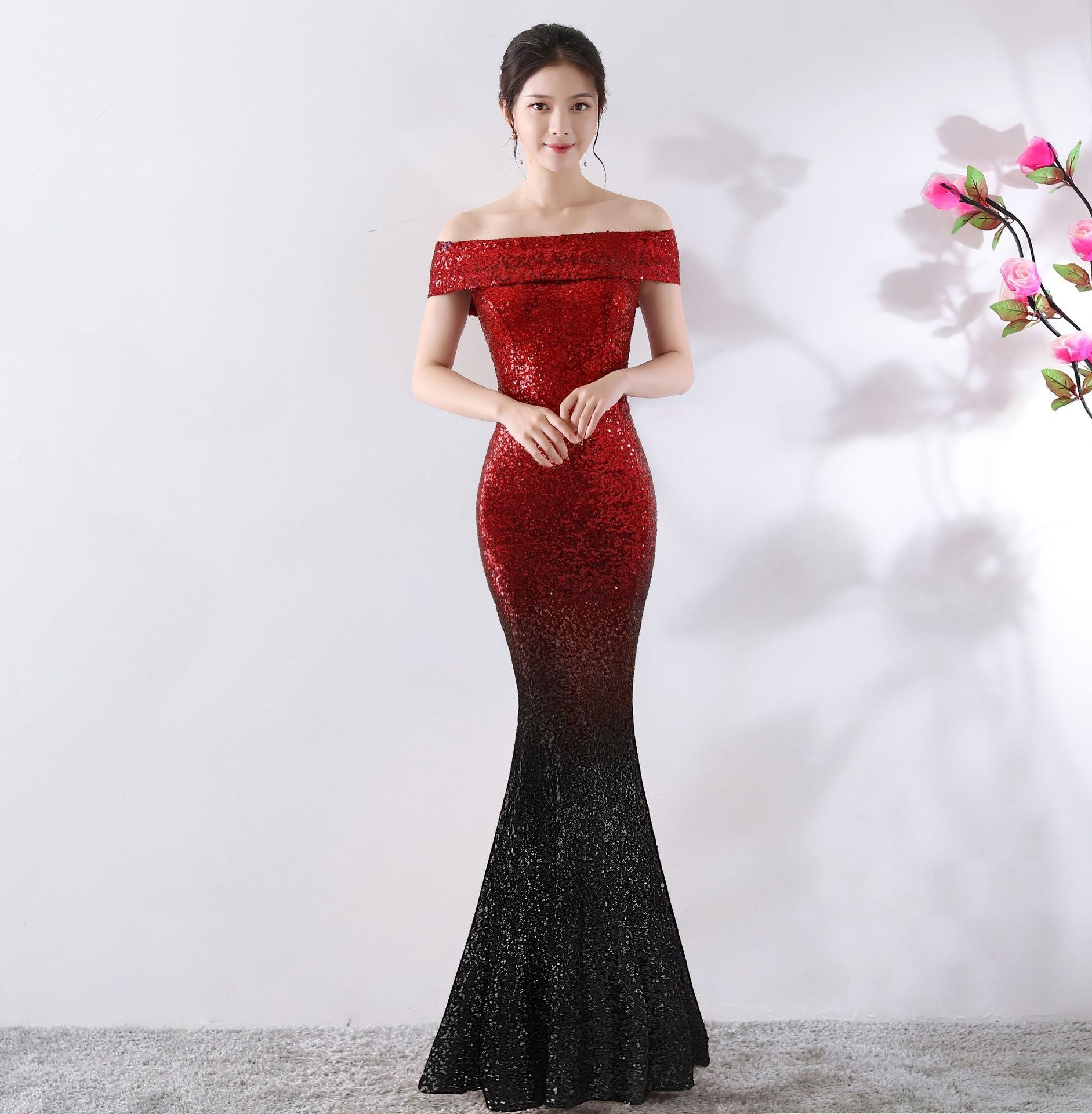 Robe longue affinante pour hôtesse de fête - Robe de soirée anniversaire chic!!! - IVOIRART.COM