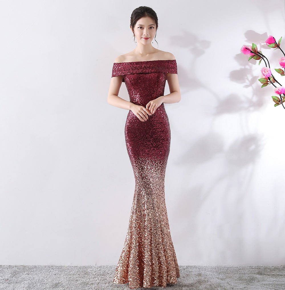 Robe longue affinante pour hôtesse de fête - Robe de soirée anniversaire chic!!! - IVOIRART.COM