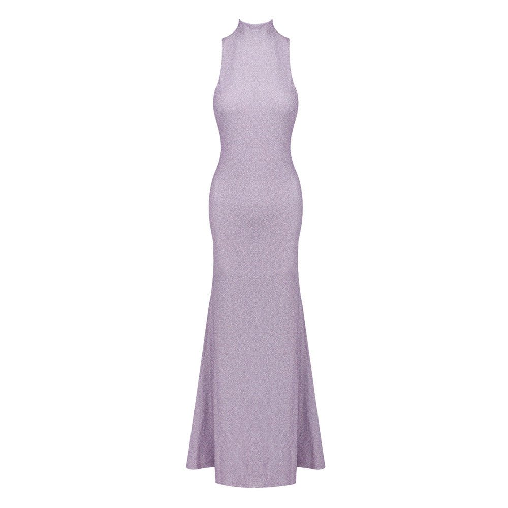 Robe maxi florale à col rond uni, style décontracté et élégance assurée - IVOIRART.COM