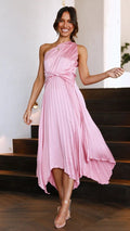 Robe maxi plissée élégante pour femme, couleur unie, idéale pour soirées - IVOIRART.COM