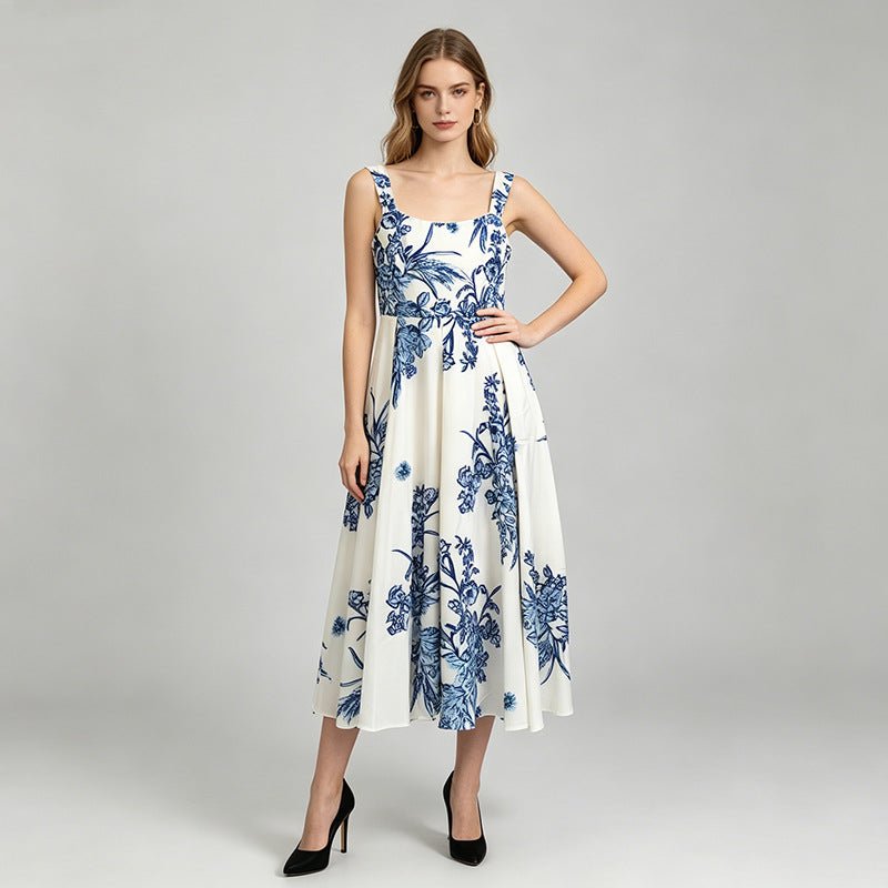 Robe maxi resort à bretelles pour femme, taille haute, polyester léger impriméXL - IVOIRART.COM