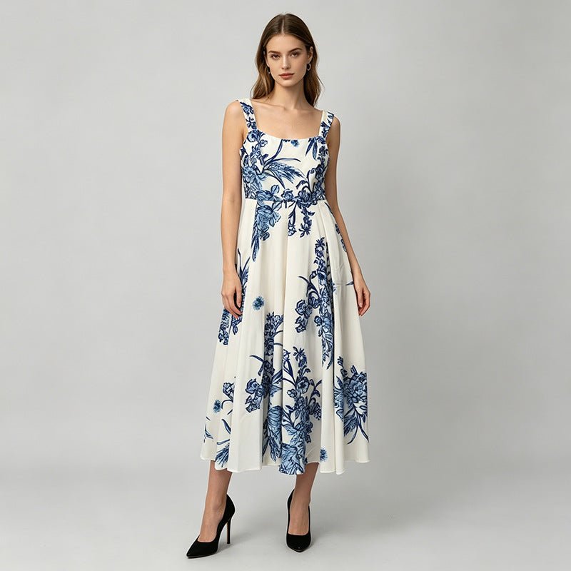 Robe maxi resort à bretelles pour femme, taille haute, polyester léger impriméXL - IVOIRART.COM