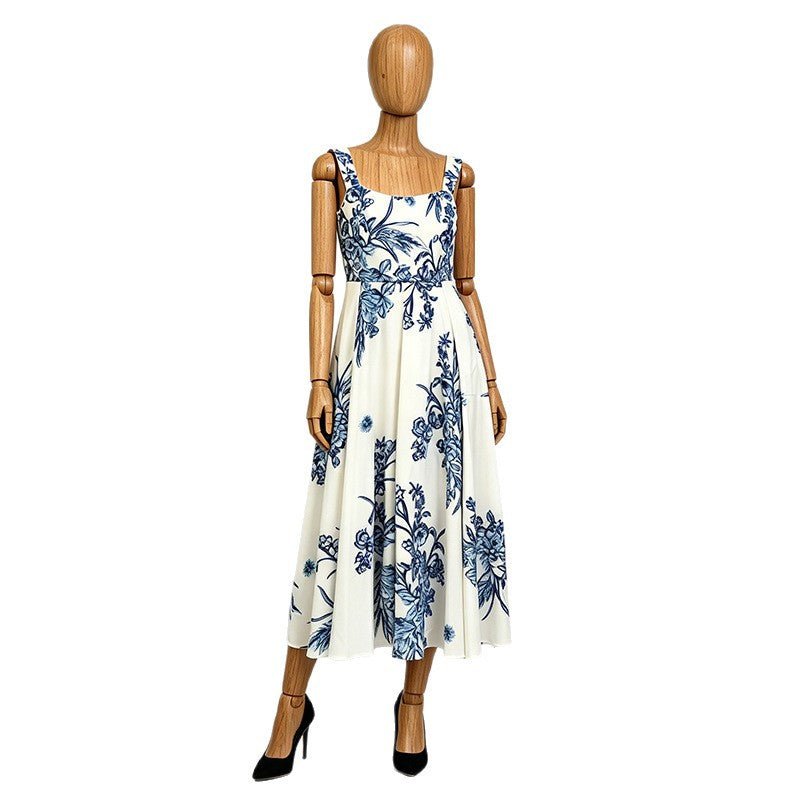Robe maxi resort à bretelles pour femme, taille haute, polyester léger impriméXL - IVOIRART.COM