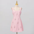 Robe mini dos nu à taille fine ornée de diamants pour femmes élégantes - IVOIRART.COM
