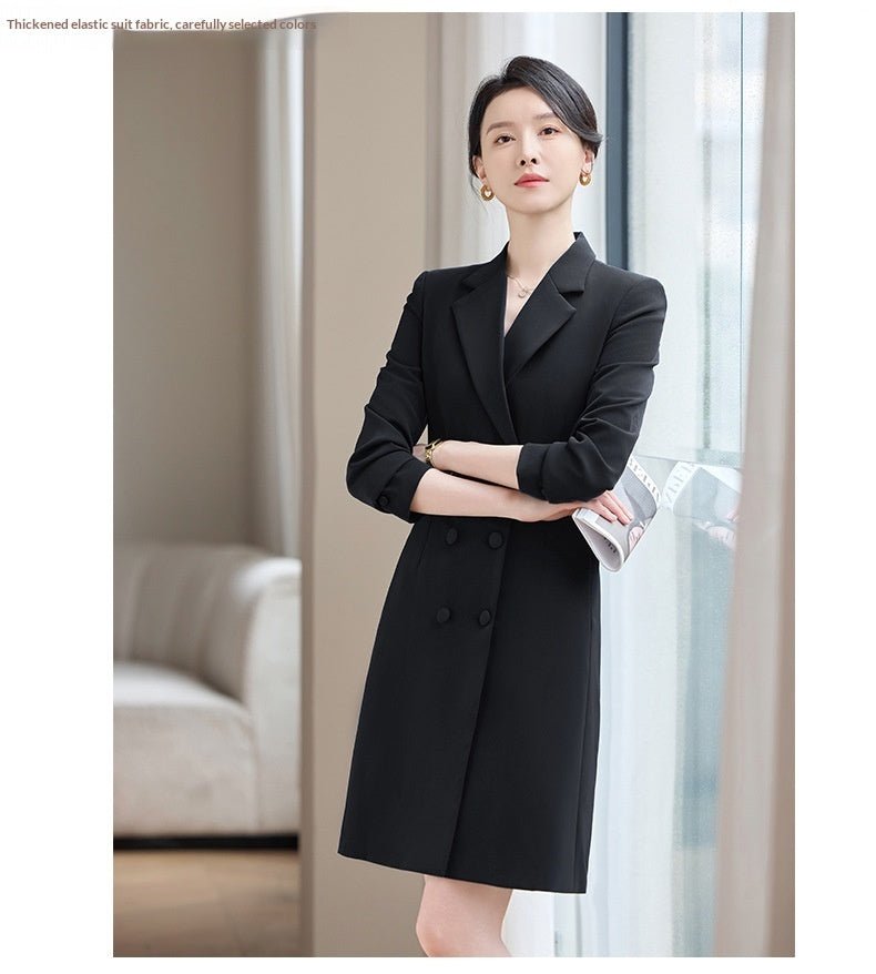 Robe-pull ajustée stretch mi-longue à manches longues pour toutes occasions - IVOIRART.COM